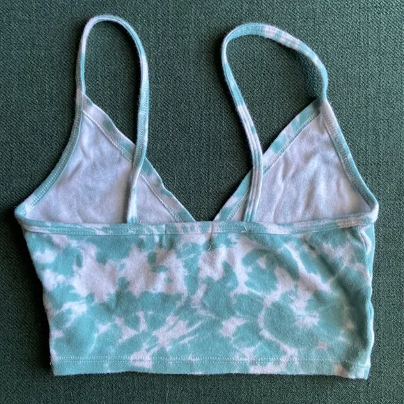 Colsie blue and white tie dyed crop top bralette - Picture 3 of 3